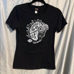 Harley-Davidson Black Tee with White Graphic